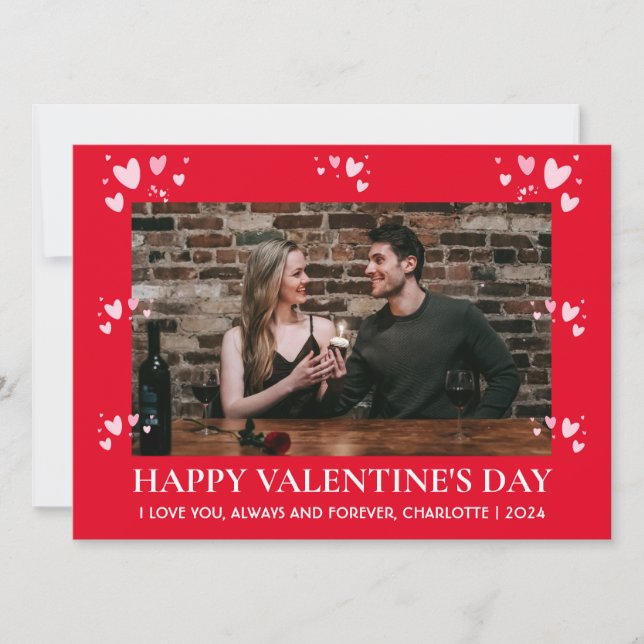 Cartes Pour Fêtes Annuelles Simple Elegant Love valentine's day couple photo (Devant)