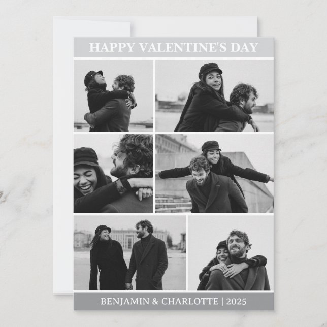 Cartes Pour Fêtes Annuelles Simple Elegant Love valentines jour couple photo (Devant)