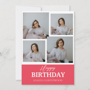 Cartes Pour Fêtes Annuelles Simple Elegant Moderne Anniversaire Photo Élégante