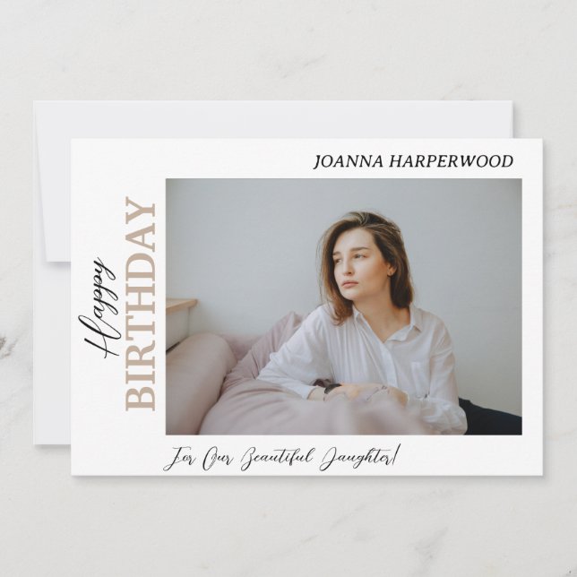 Cartes Pour Fêtes Annuelles Simple Elegant Moderne Anniversaire Photo Élégante (Devant)