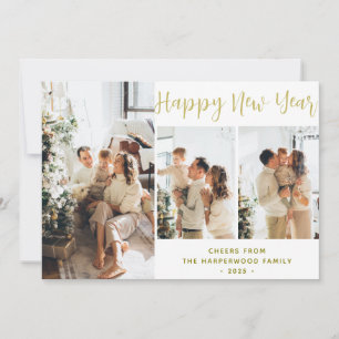 Cartes Pour Fêtes Annuelles Simple Élégant Moderne Bonne Année Trois Photo