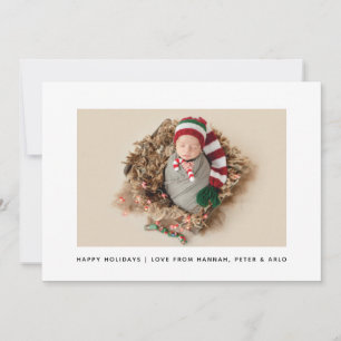 Cartes Pour Fêtes Annuelles Simple Elegant Natural New Baby Photo Holiday Card
