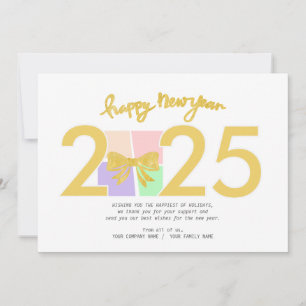 Cartes Pour Fêtes Annuelles Simple élégant Noël Nouvel An Boîte Cadeau Bow