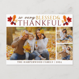 Cartes Pour Fêtes Annuelles Simple Elegant Script grâces famille 3 photo