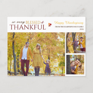 Cartes Pour Fêtes Annuelles Simple Elegant Script grâces famille 3 photo