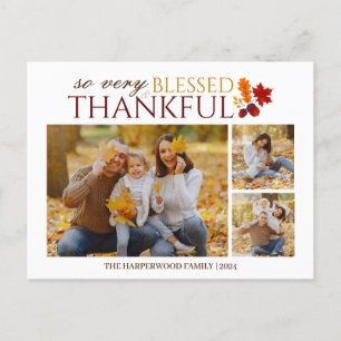 Cartes Pour Fêtes Annuelles Simple Elegant Script grâces famille 3 photo