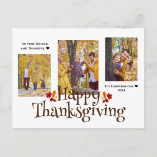 Cartes Pour Fêtes Annuelles Simple Elegant Script grâces famille 3 photo