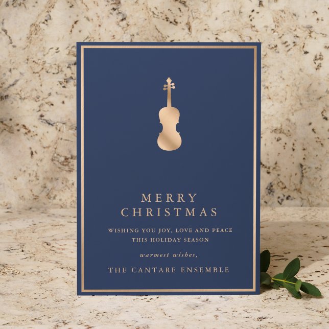 Cartes Pour Fêtes Annuelles Simple Élégant Violon Musical Noël (Créateur téléchargé)