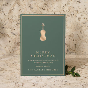 Cartes Pour Fêtes Annuelles Simple Élégant Violon Musical Noël