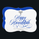 Cartes Pour Fêtes Annuelles Simple élégante calligraphie heureux hanoukka<br><div class="desc">Calligraphie simple et élégante heureux hanoukka Holiday Card</div>