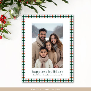 Cartes Pour Fêtes Annuelles Simple En vichy Photo Joyeuses Fêtes Noël