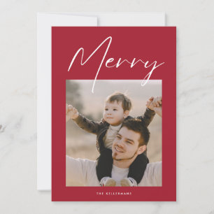 Cartes Pour Fêtes Annuelles simple encadré   collage photo   joyeux noël