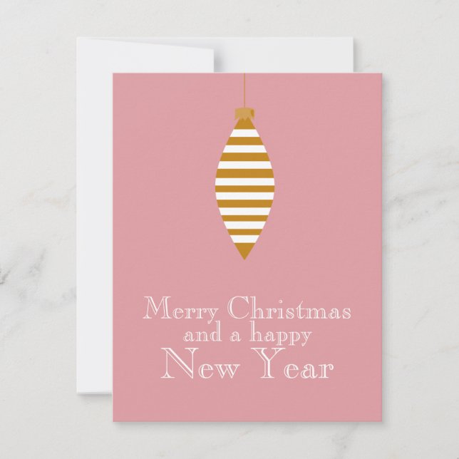 Cartes Pour Fêtes Annuelles Simple Entreprise Joyeux Noël Blush Pink Gold (Devant)