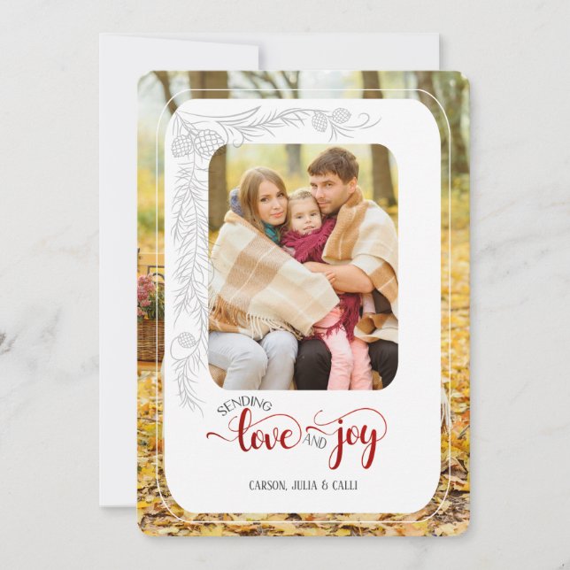 Cartes Pour Fêtes Annuelles Simple envoyer l'amour et la joie vacances unique  (Devant)