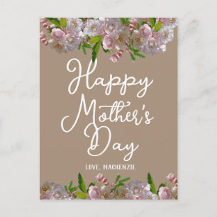 Cartes Pour Fêtes Annuelles Simple et chic Pink Floral Mère Days cadeau