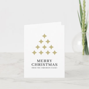 Cartes Pour Fêtes Annuelles Simple étoile arbre blanc Joyeux Noël