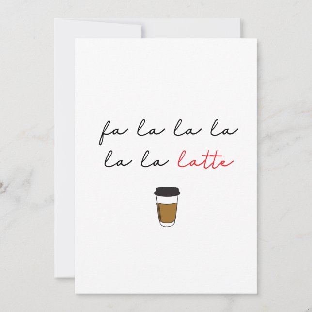 Cartes Pour Fêtes Annuelles Simple Fa la latte Cute Coffhouse Noël (Devant)