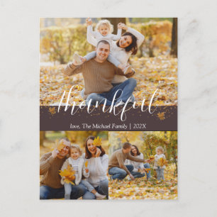 Cartes Pour Fêtes Annuelles Simple famille Thanksgiving d'automne   Collage de