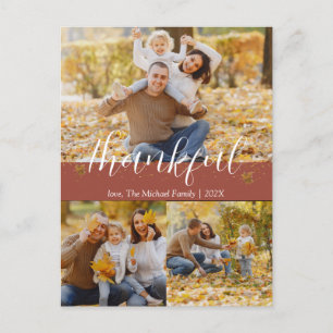 Cartes Pour Fêtes Annuelles Simple famille Thanksgiving d'automne Collage de
