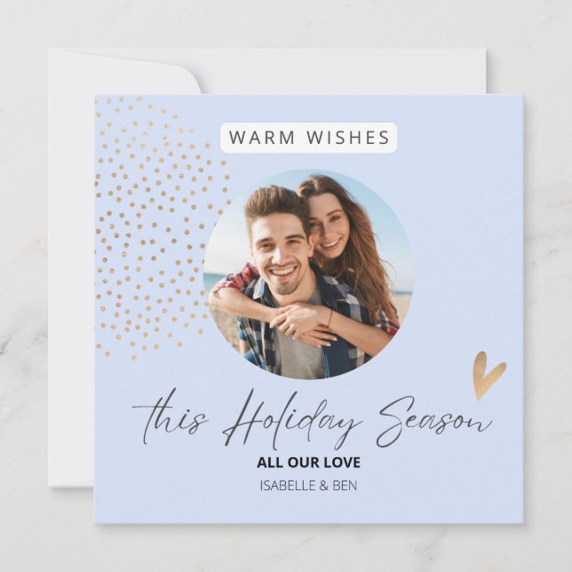 Cartes Pour Fêtes Annuelles Simple Festive Couple Photo Noël (Devant)