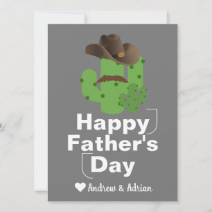 Cartes Pour Fêtes Annuelles simple fête des pères, cactus chemise cowboy Moust