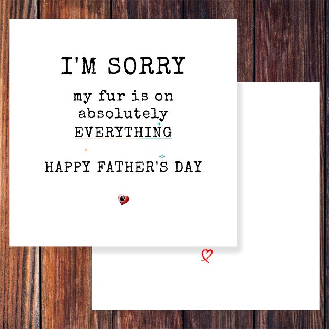 Cartes Pour Fêtes Annuelles Simple Fête des pères drôle de fourrure de chien (Créateur téléchargé)