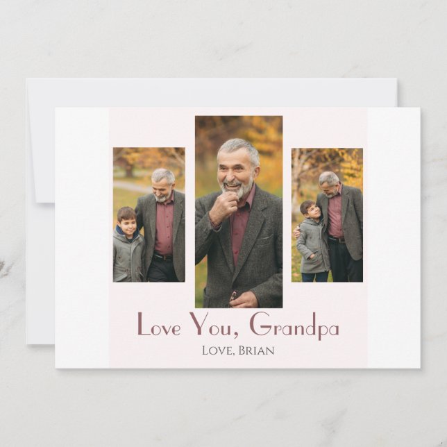 Cartes Pour Fêtes Annuelles simple Fête des pères heureuse, grand-père trois p (Devant)