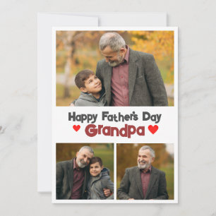 Cartes Pour Fêtes Annuelles simple Fête des pères heureuse, grand-père trois p
