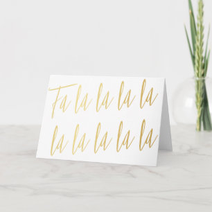 Cartes Pour Fêtes Annuelles Simple gold calligraphy "Fa la la" Christmas