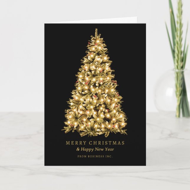 Cartes Pour Fêtes Annuelles Simple Gold Christmas Tree (Devant)