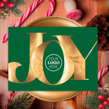 Simple Green Gold Joy Entreprise Logo Joyeuses Fêt
