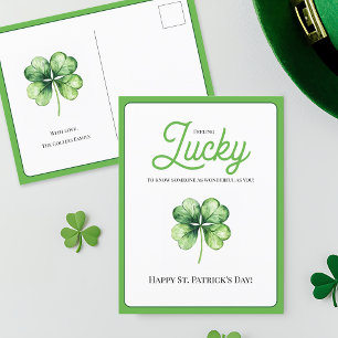 Cartes Pour Fêtes Annuelles Simple Green Shamrock Chanceuse Bonne Fête de la S