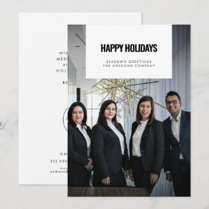 Cartes Pour Fêtes Annuelles Simple Happy Holidays Photo d'entreprise
