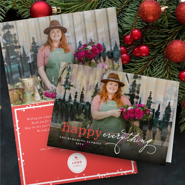 Cartes Pour Fêtes Annuelles Simple Happy Tout Moderne Photo Business (Créateur téléchargé)