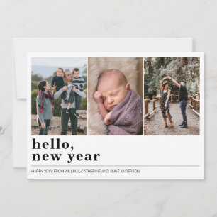 Cartes Pour Fêtes Annuelles Simple Hello Bonne nouvelle année Typographie 3 Ph