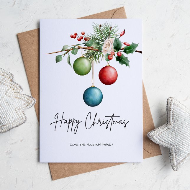 Cartes Pour Fêtes Annuelles Simple Imprimé botanique de pin rustique (Créateur téléchargé)