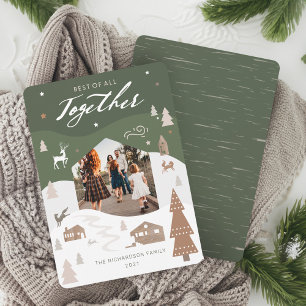 Cartes Pour Fêtes Annuelles Simple Joy Woodland Animaux & Cosy Village Photo