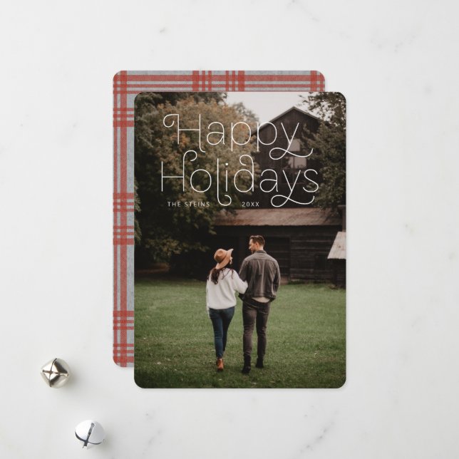 Cartes Pour Fêtes Annuelles Simple Joyeux Fête (Devant/Arrière en situation)