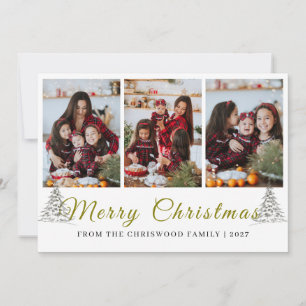 Cartes Pour Fêtes Annuelles Simple Joyeux Noël Arbre de Noël famille 3 photo