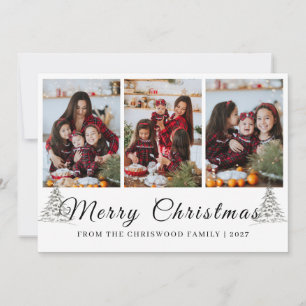 Cartes Pour Fêtes Annuelles Simple Joyeux Noël Arbre de Noël famille 3 photo