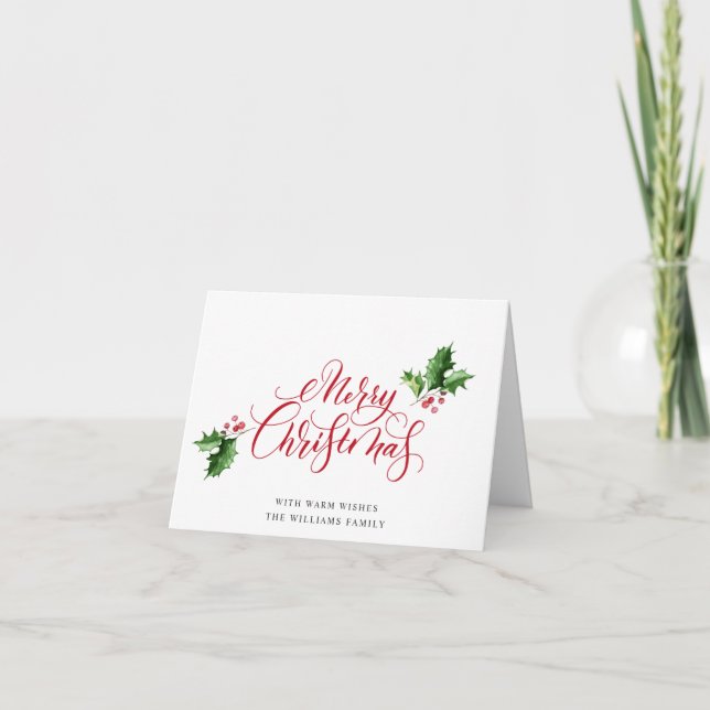 Cartes Pour Fêtes Annuelles Simple Joyeux Noël Élégant (Devant)