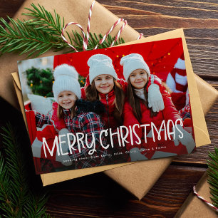 Cartes Pour Fêtes Annuelles Simple Joyeux Noël mignon amusement une photo