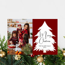 Simple Joyeux Noël Sapin de Noël photo de famille