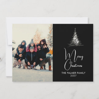 Cartes Pour Fêtes Annuelles Simple Joyeux Noël Sapin famille photo