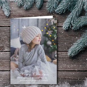 Cartes Pour Fêtes Annuelles Simple Joyeux Noël Script Photo Complète