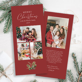 Cartes Pour Fêtes Annuelles Simple Joyeux Noël vert Collage photo