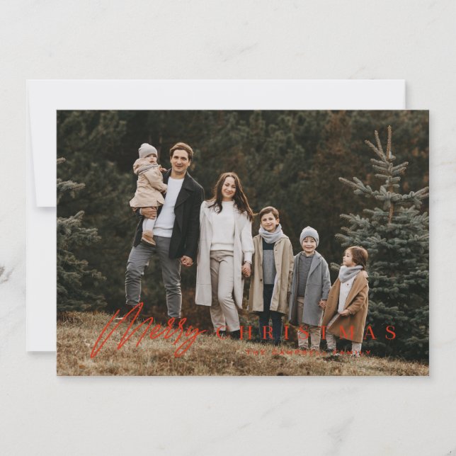 Cartes Pour Fêtes Annuelles Simple Joyeux Script 3 Photo Noël (Devant)