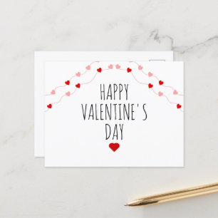 Cartes Pour Fêtes Annuelles Simple Joyeux Valentines Jour Coeurs de cordes