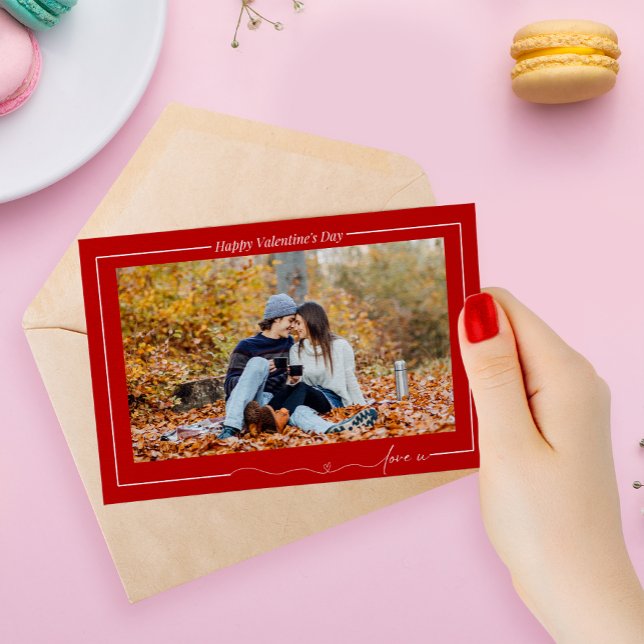 Cartes Pour Fêtes Annuelles Simple Joyeux Valentines Jour Couple Love Photo Ro (Valentines Day couple Photo card)
