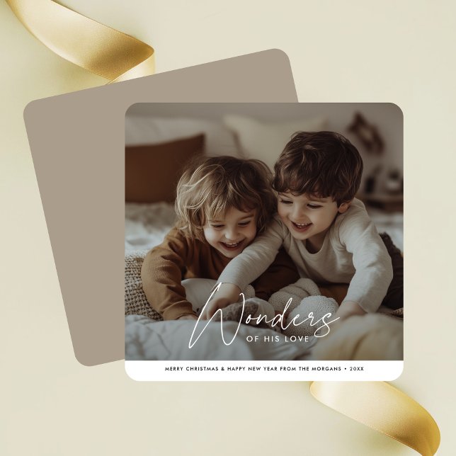 Cartes Pour Fêtes Annuelles Simple Merveilles De Son Amour Noël Religieux (Créateur téléchargé)